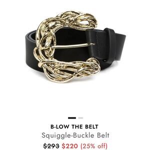 B-Low the Belt Brown Leather Squiggle-Buckle Belt